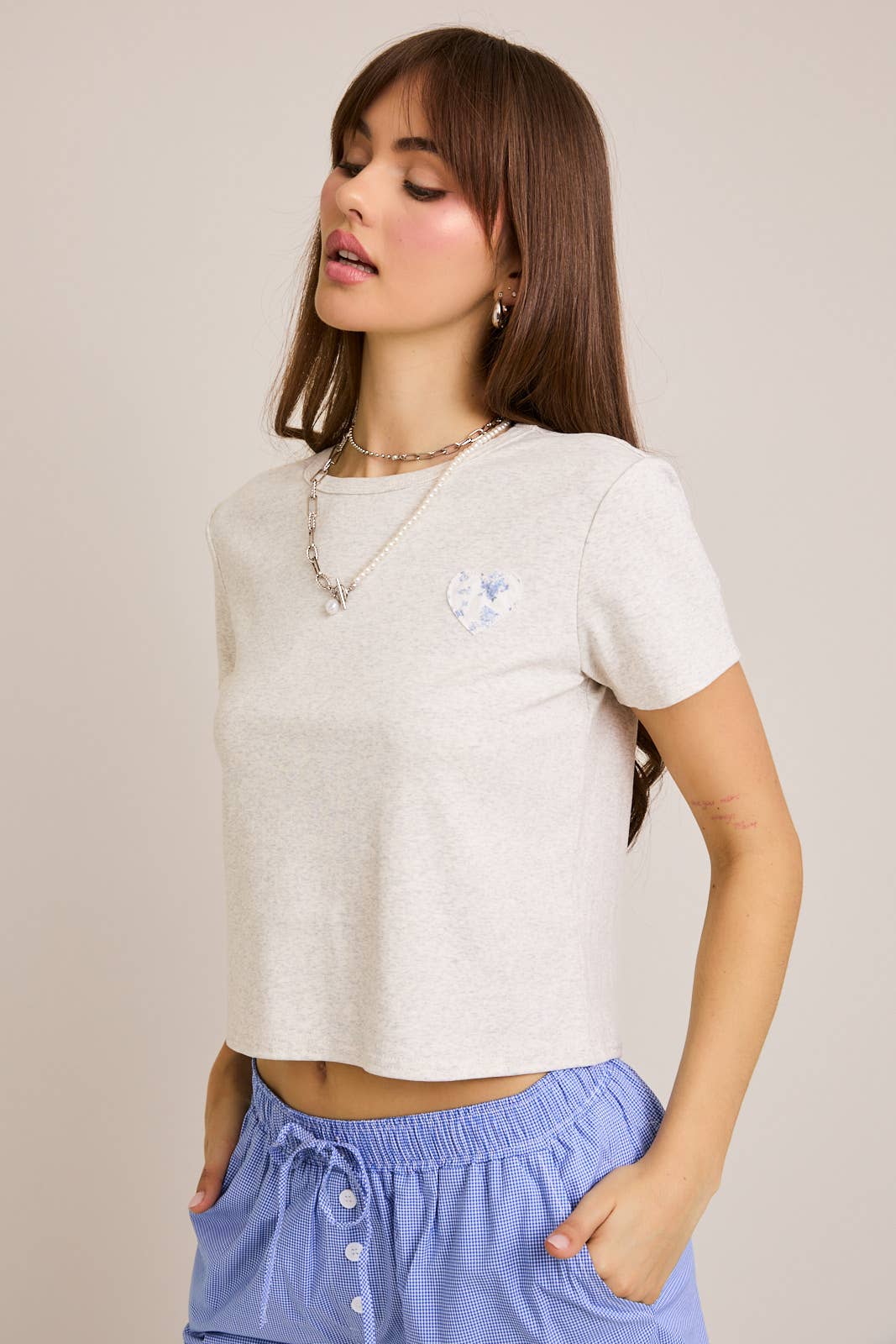 "PATCHWORK COWBOY BOOTS" SHORT SLEEVE ROUND NECK BABY TEE