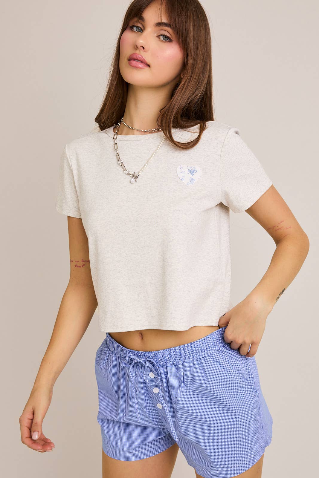 "PATCHWORK COWBOY BOOTS" SHORT SLEEVE ROUND NECK BABY TEE