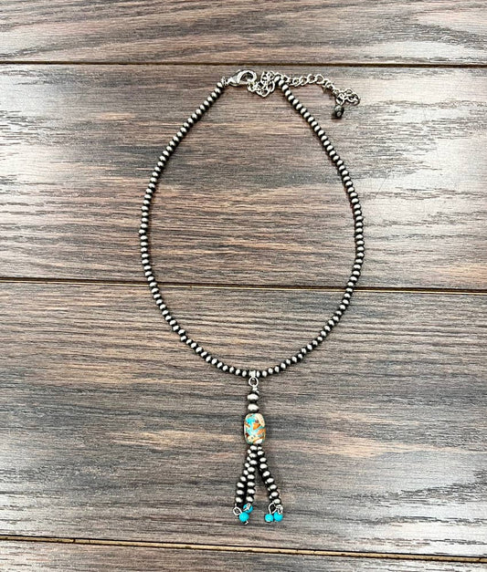 Bastrop Navajo Bead Tassel Necklace