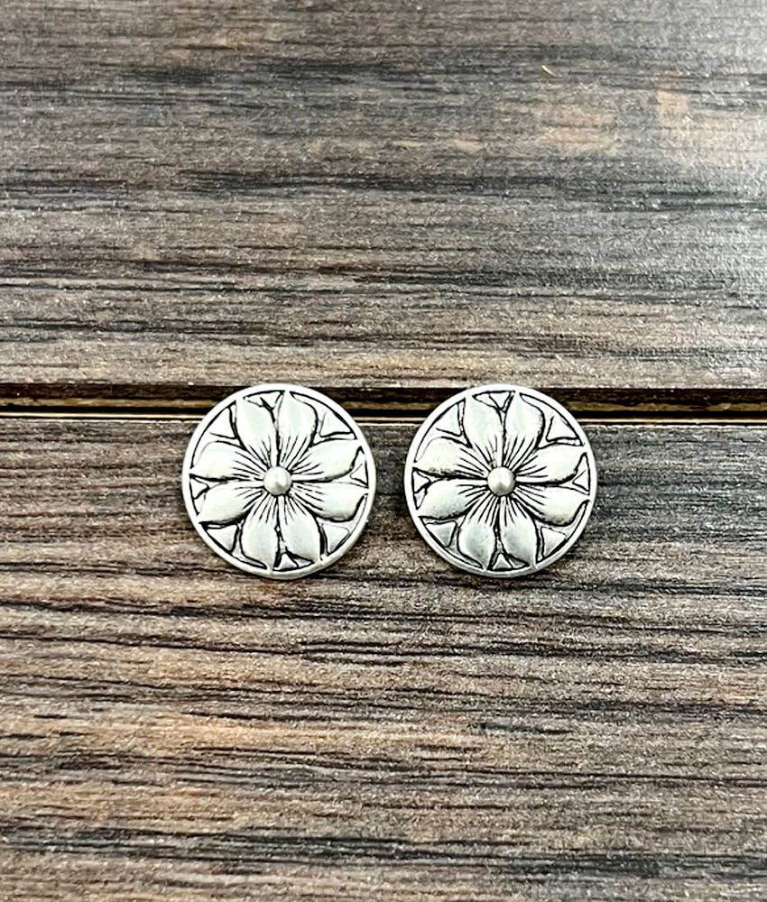 14mm Brass Navajo Stud Earrings