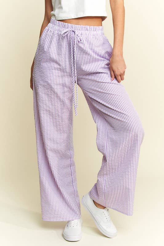 Gingham boxer pants