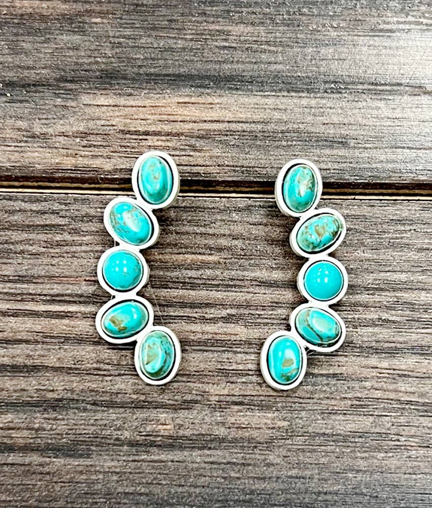 1.5" Navajo Turquoise Stud Earrings