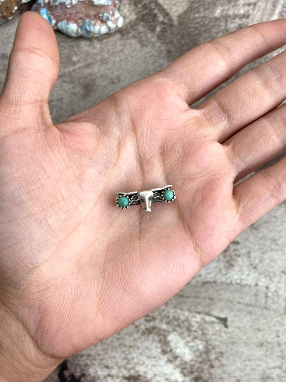 Handmade Sterling Silver Kingman Turquoise Watch Charms with Signed Nizhoni