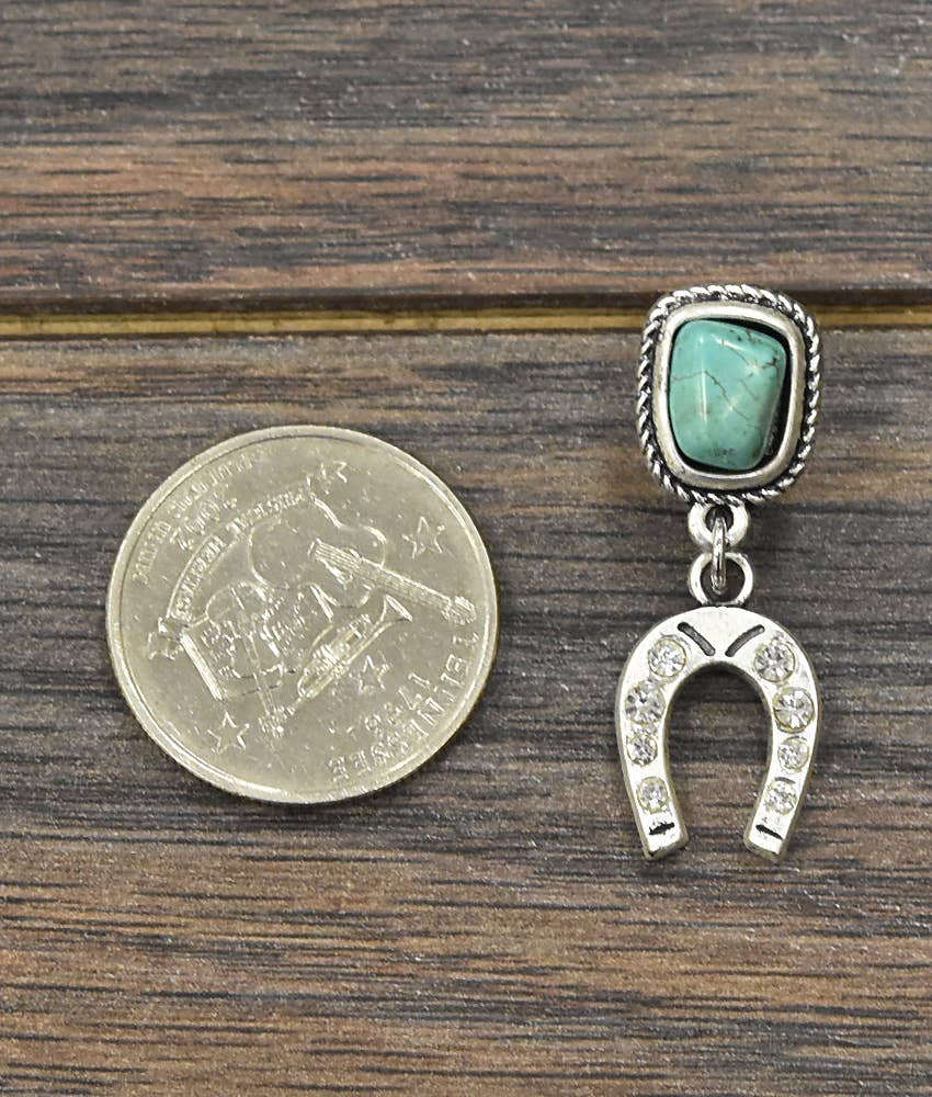 Western Horseshoe Crystal Post Earrings