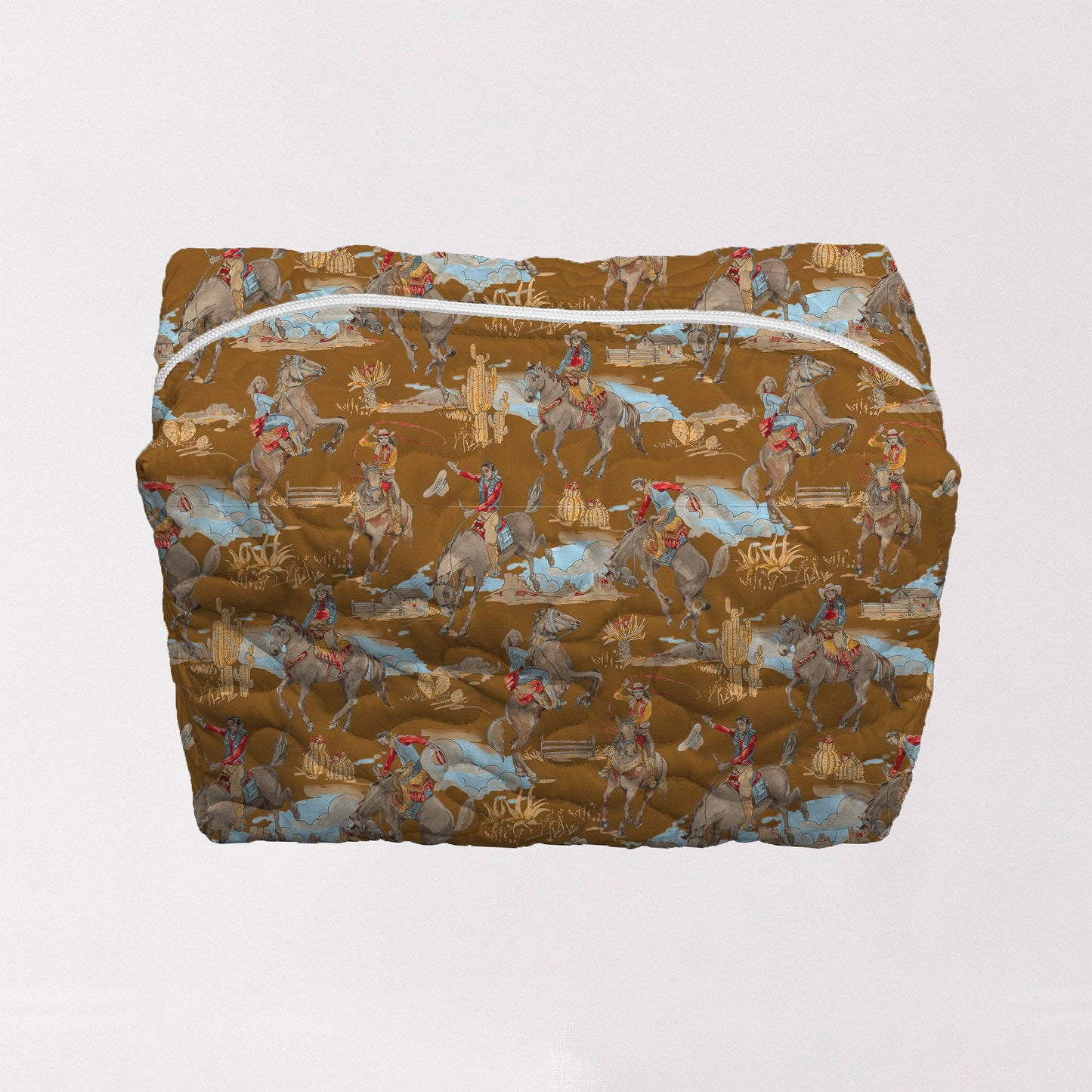 Birdie Cowgirl Gold Quilted Makeup Bag