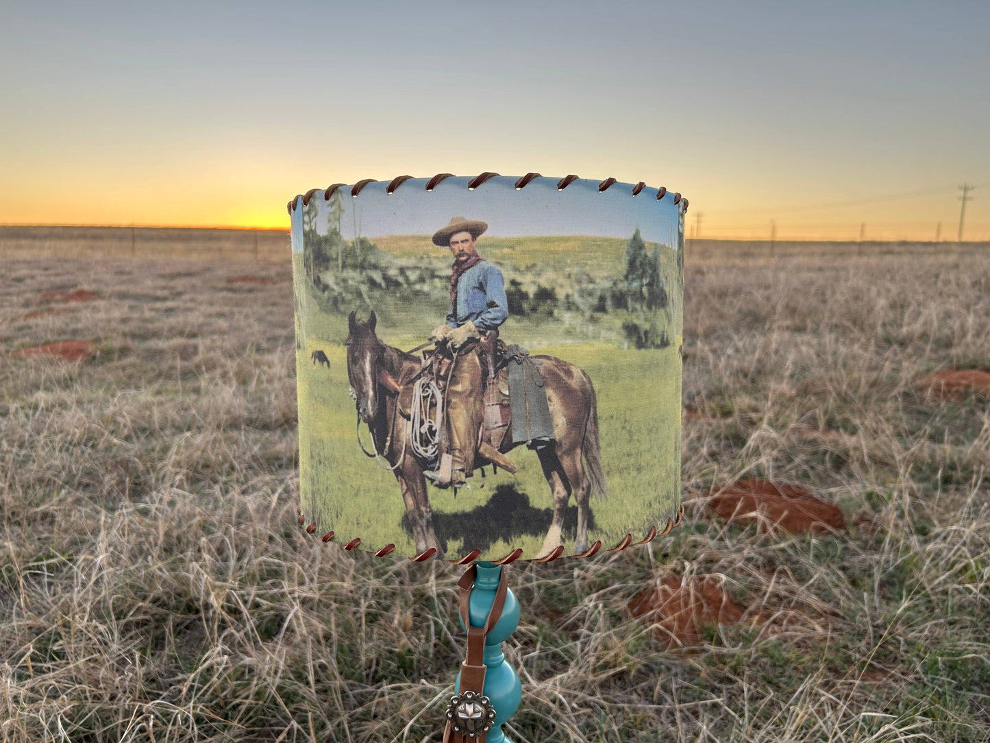 Lampshade West Texas Cowboy in Color