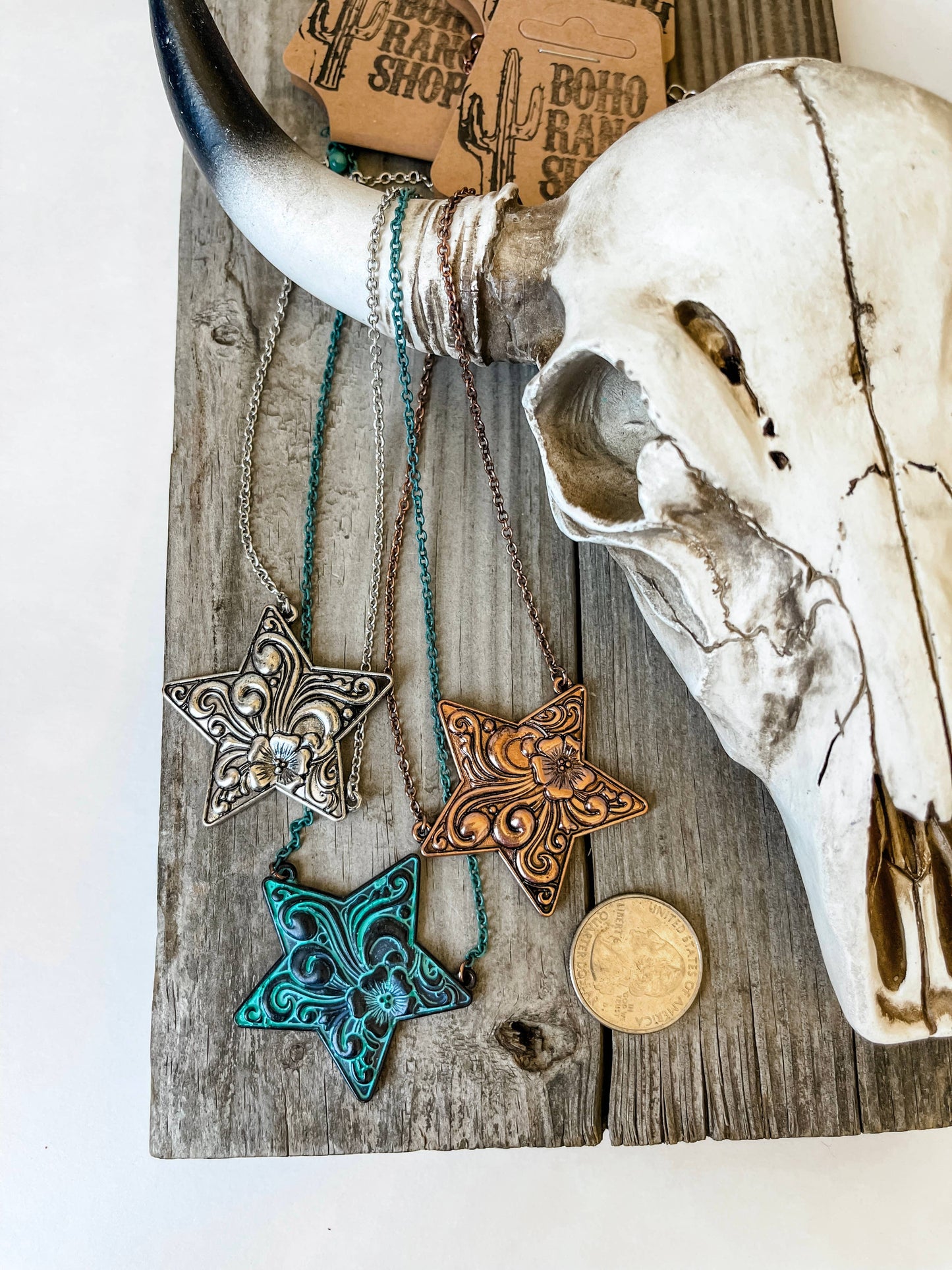 Western Star Necklace  Pendant Necklace