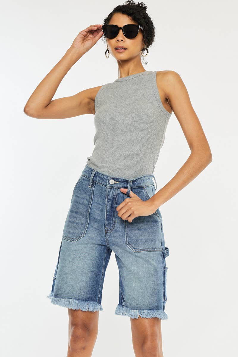 90’S BOYFRIEND DENIM BERMUDA SHORTS - KANCAN