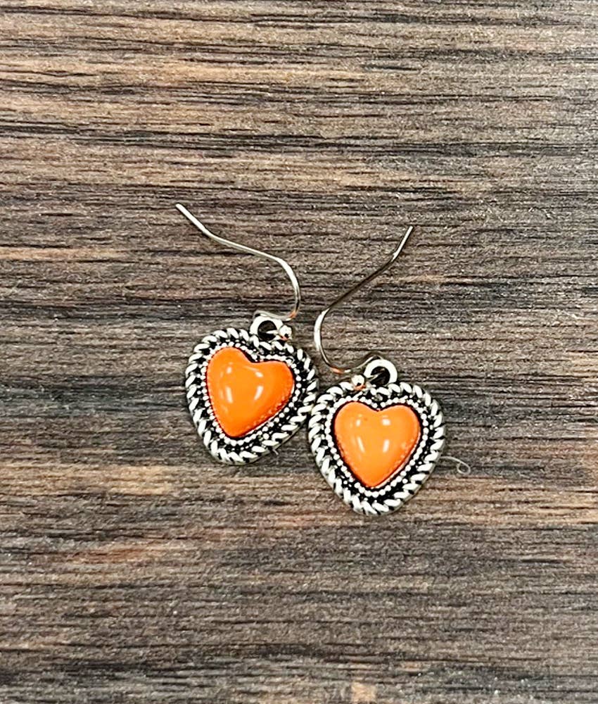 726400-1, 10mm Heart Stone Earrings