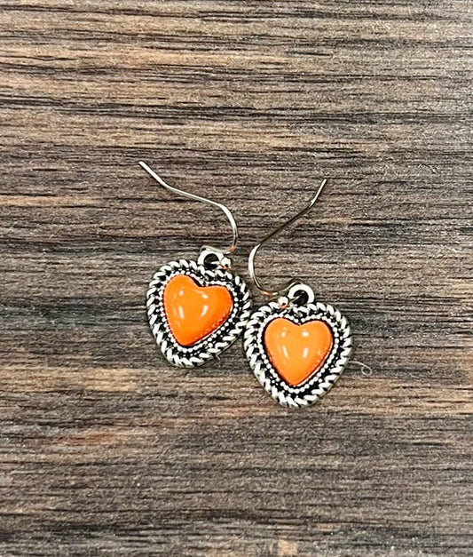 726400-1, 10mm Heart Stone Earrings