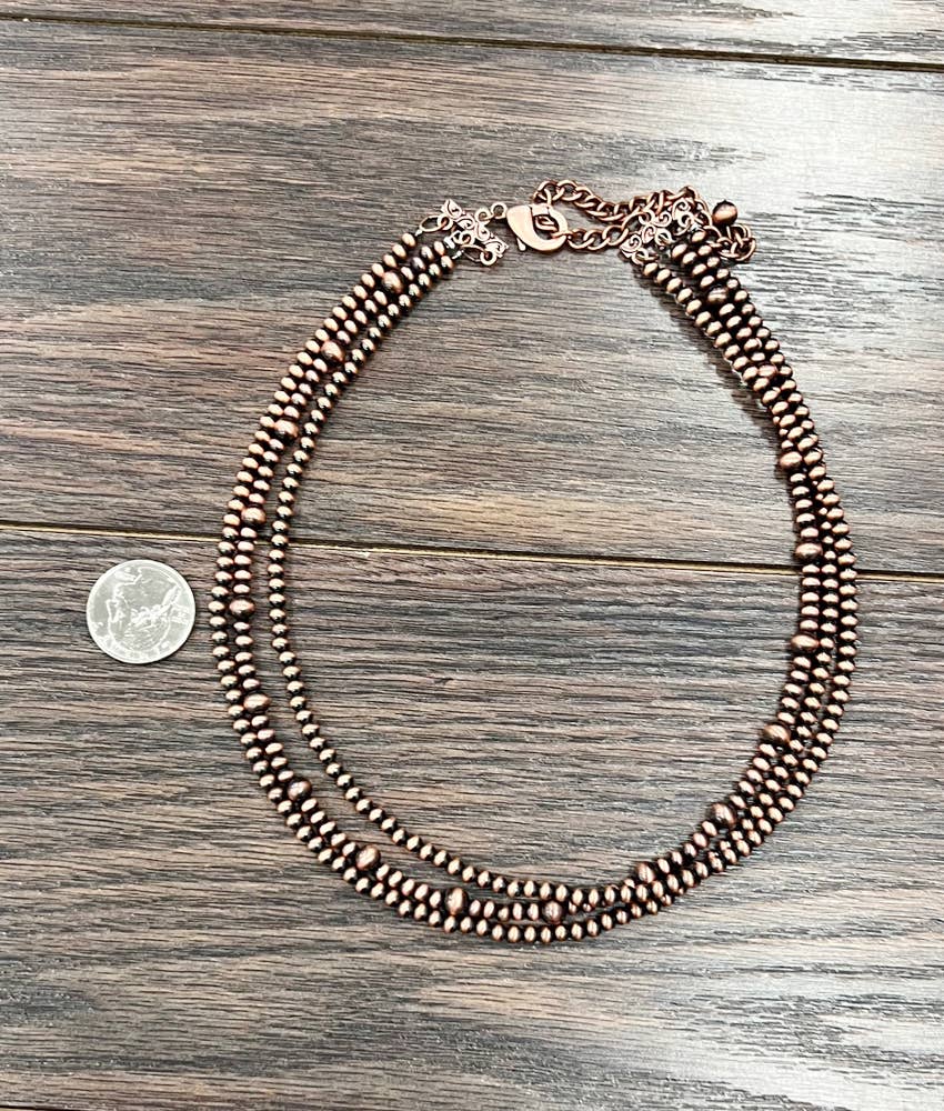 Blanco Handmade Copper Navajo Bead Necklace