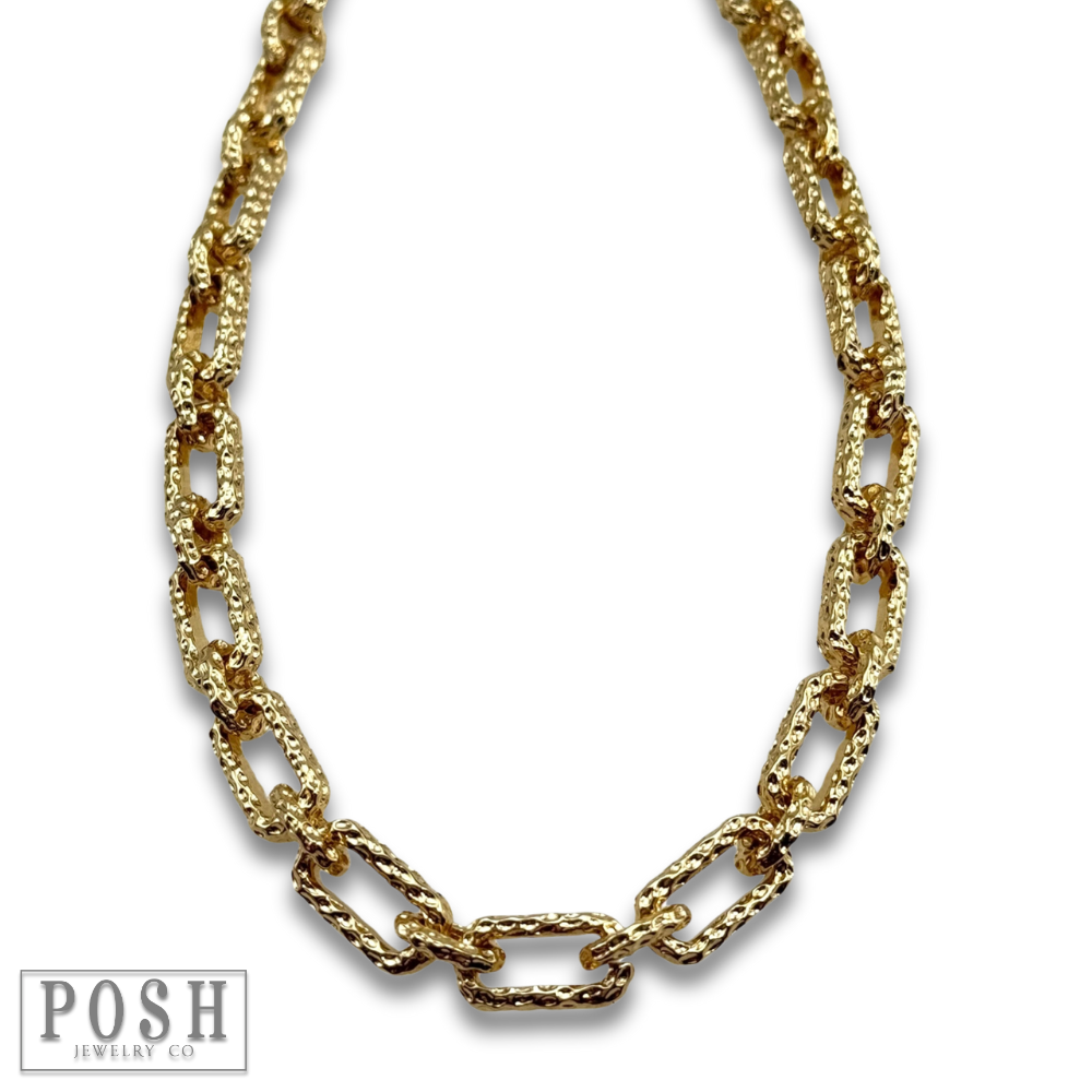 Chunky textured chain necklace