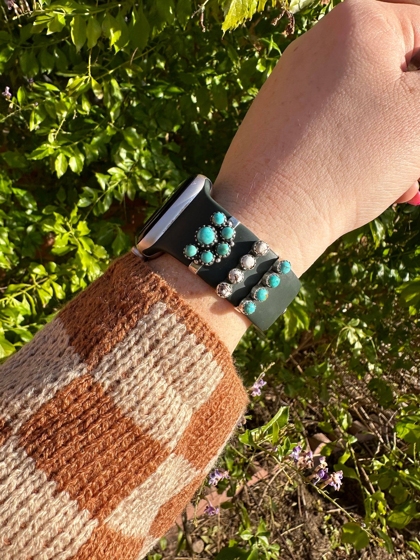 Nizhoni Turquoise & Sterling Silver Handmade 4 Stone Watch Charms