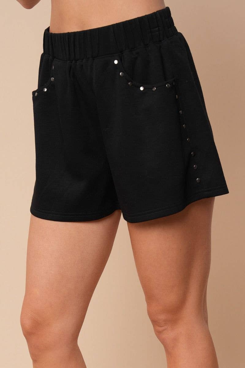 High Waisted Solid Knit Shorts