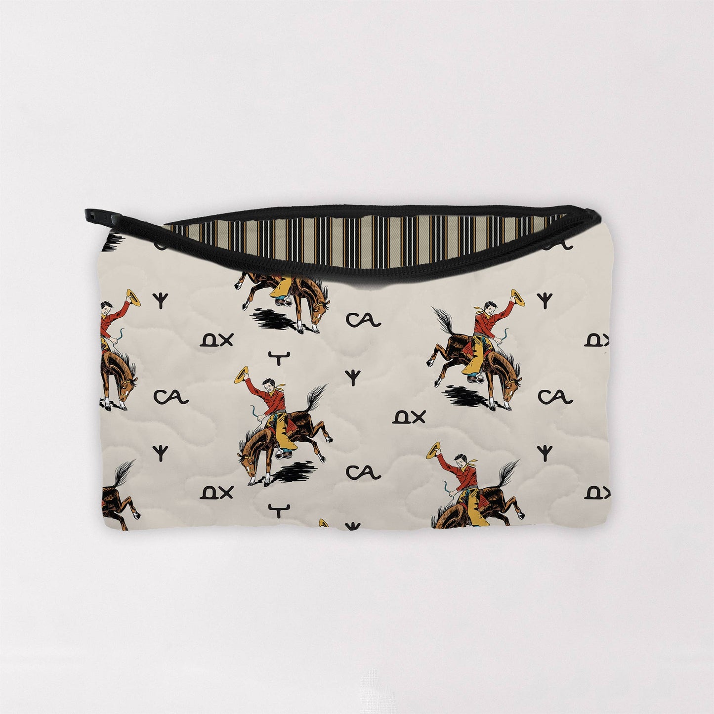 Lazy J Linen Makeup Bag