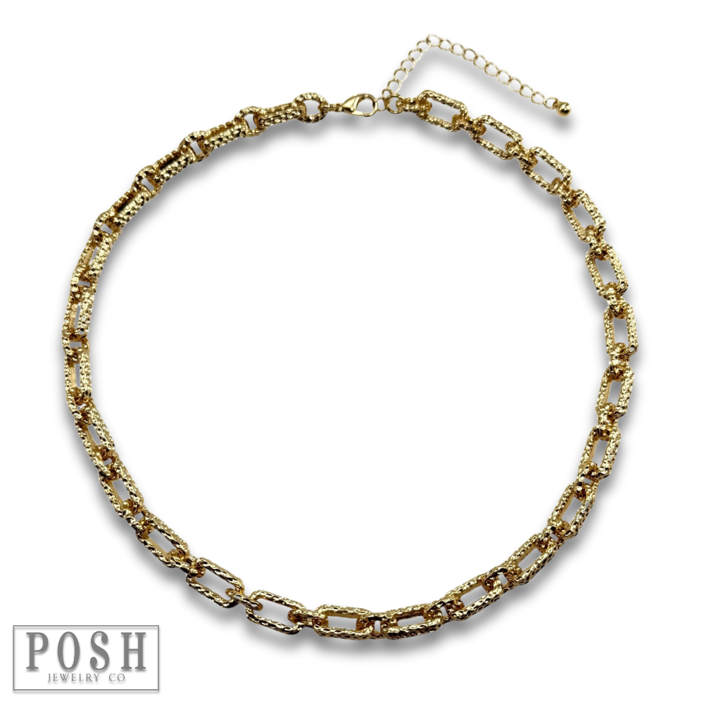Chunky textured chain necklace