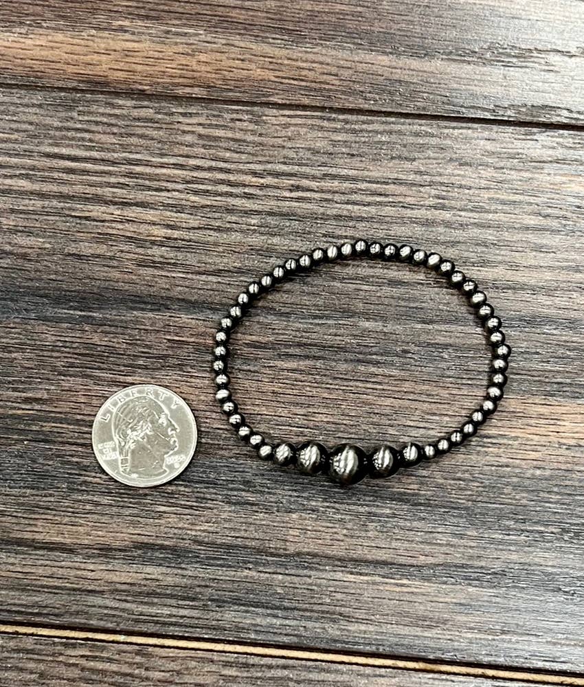 711570, Handmade Polish Navajo Bead Stretch Bracelet