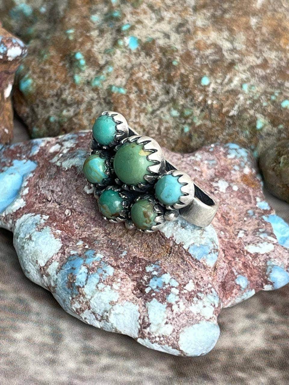 Handmade Sterling Silver Kingman Turquoise Watch Charms with Signed Nizhoni