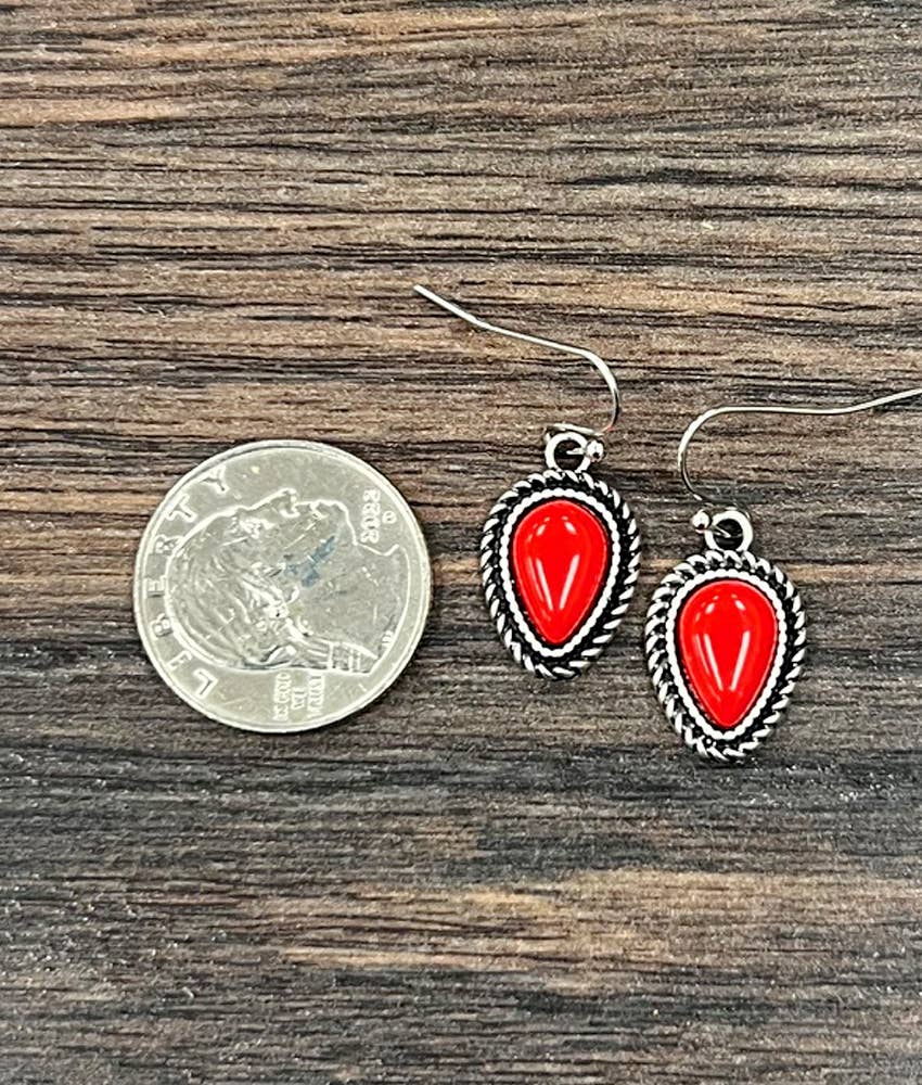 726522-1, 12mm Drop Stone Earrings