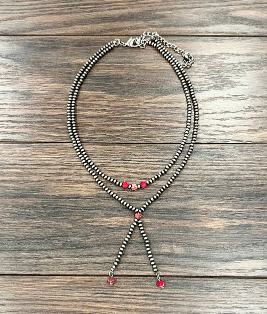 739468, Handmade Navajo Heart Tassel Necklace