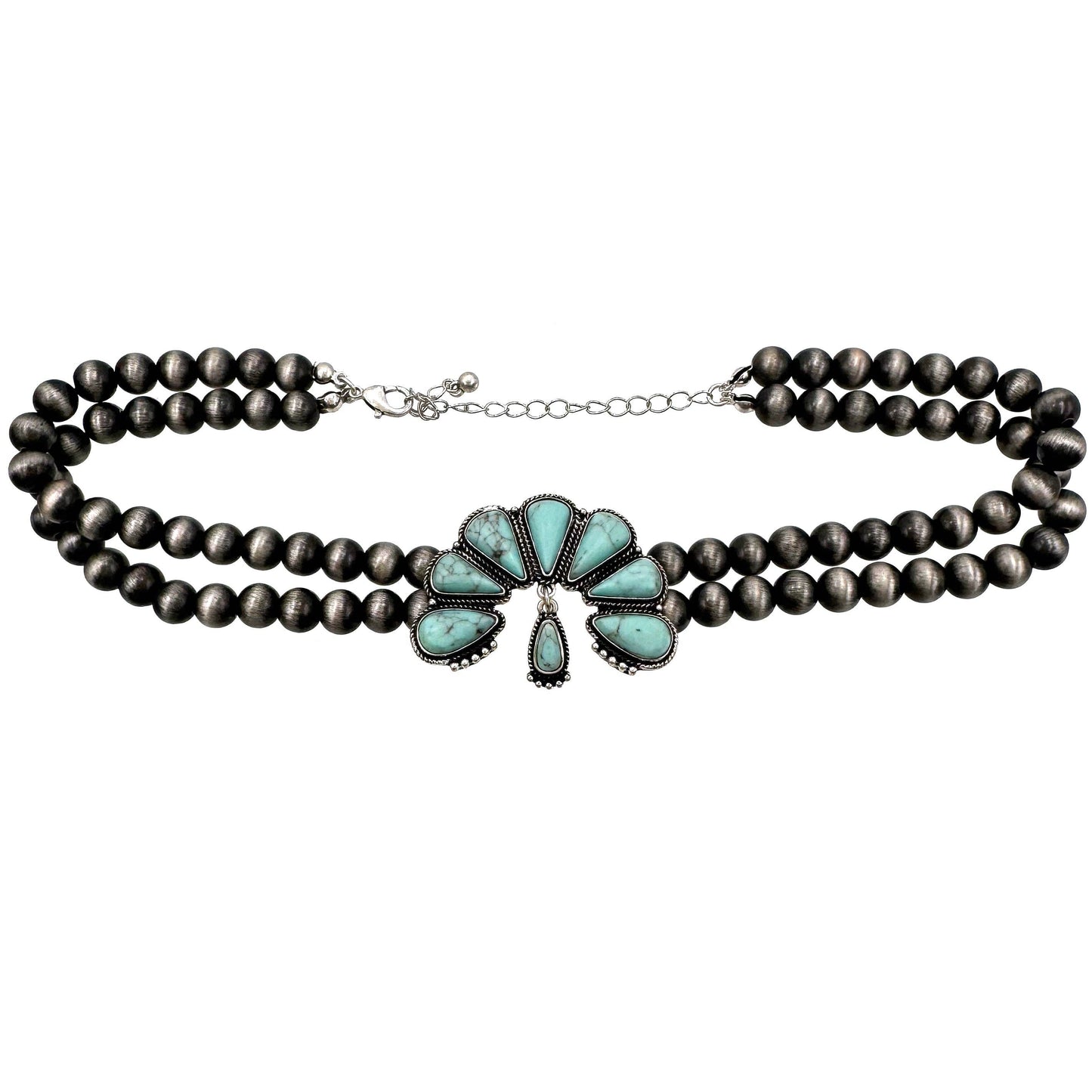 Bohemian Western Flower Turquoise Choker Necklace