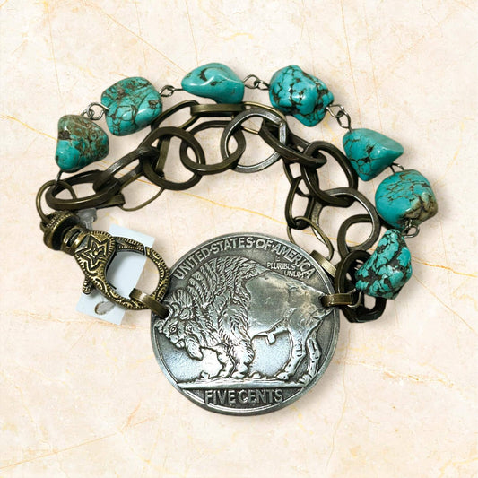 Bracelet Turquoise Nugget Chain