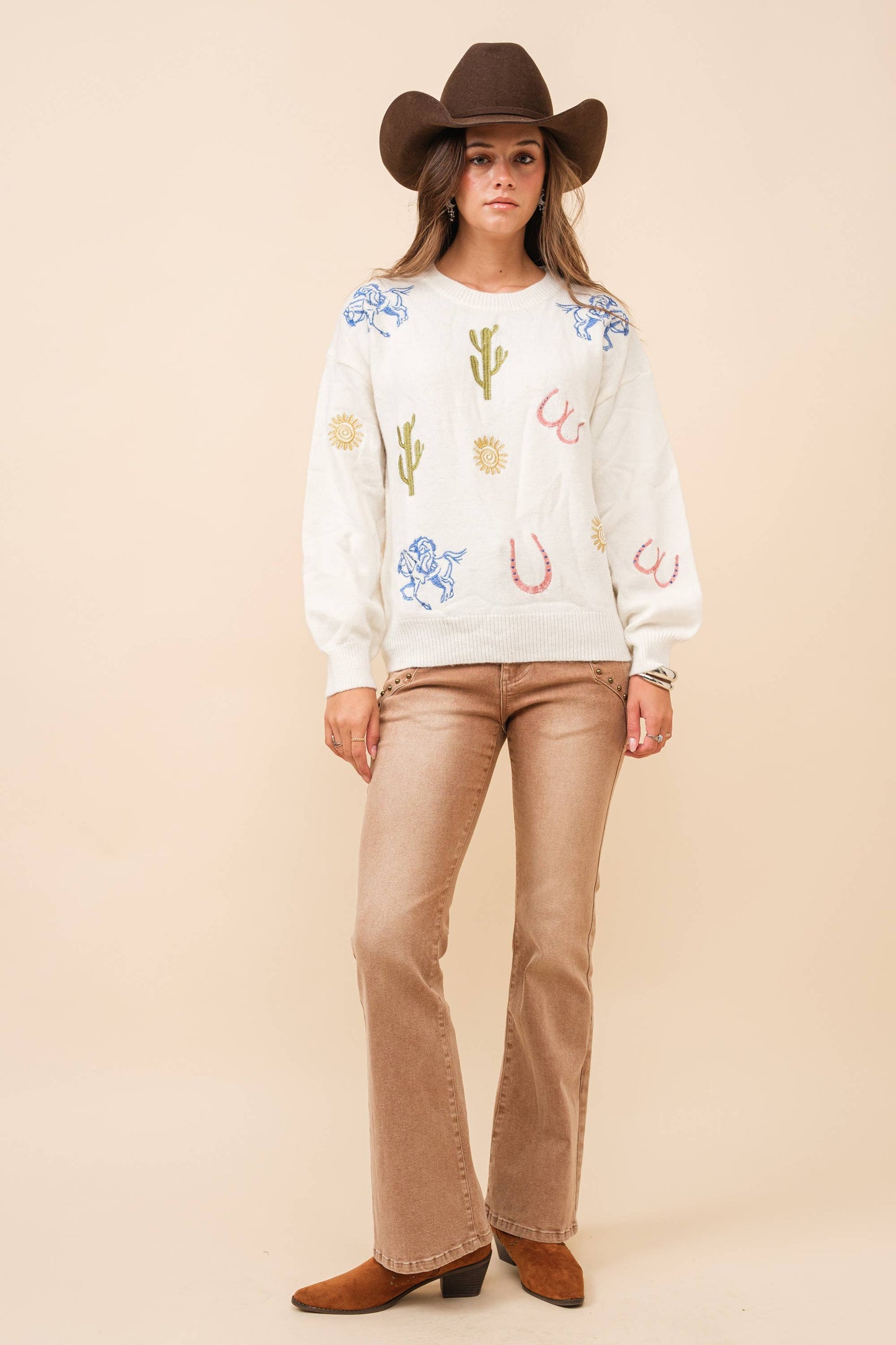 Western Embroidered Sweater