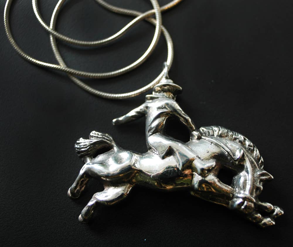 Bronco Cowboy Necklace - Sterling Silver