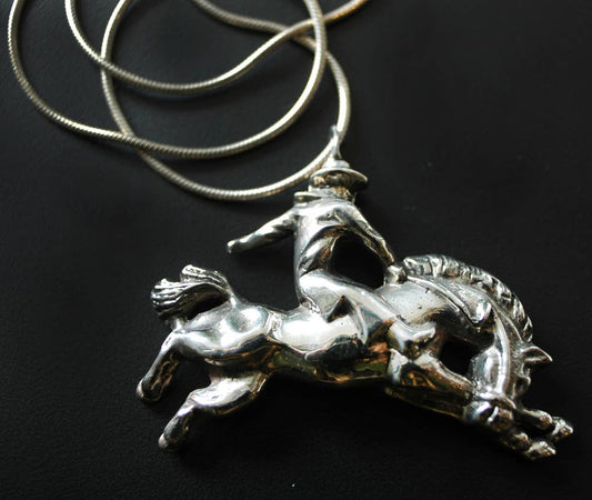 Bronco Cowboy Necklace - Sterling Silver