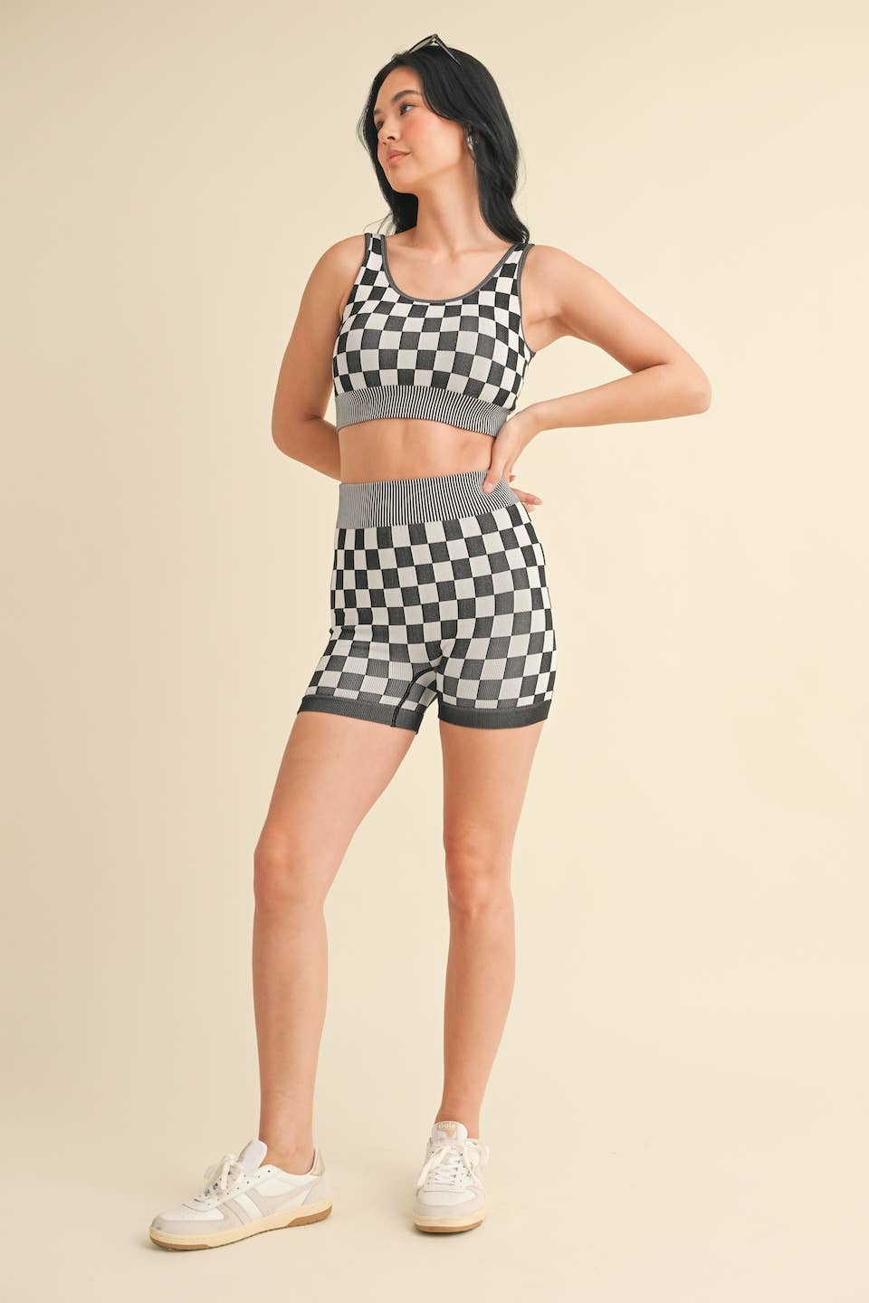 Checkmate Cropped Two Piece Set