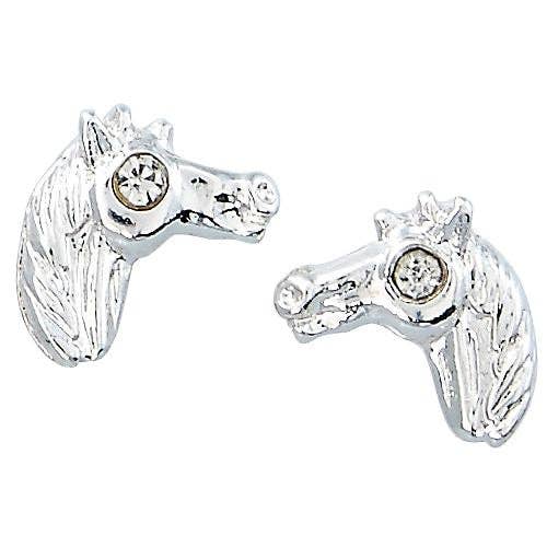 AWST Int'l Horse Head Earrings w/Purple Cowboy Hat Gift Box