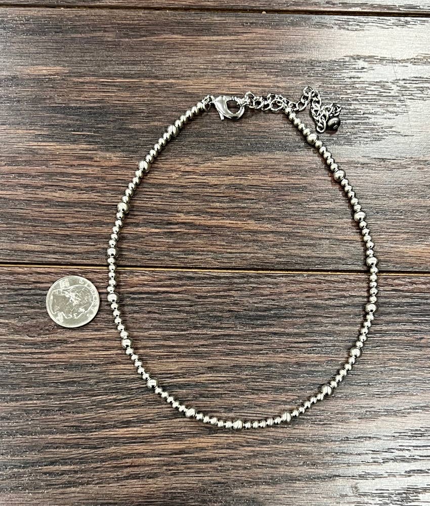 Athens Silver Western Bead Necklace
