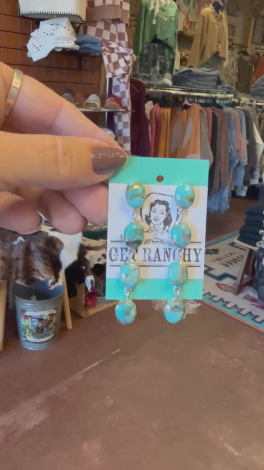 4 Drop Stone Earrings